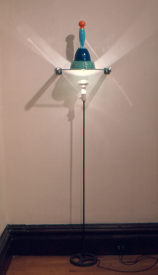 A work comprised of light, glass and Fiesta Ware by Harry Anderson