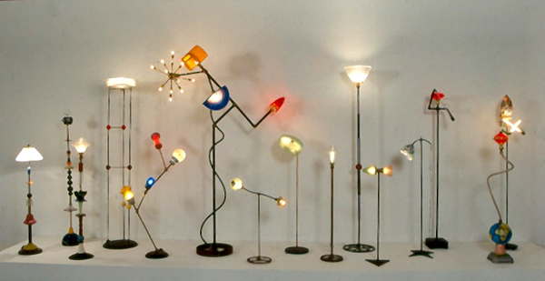 An installation of Harry Anderson Lamps